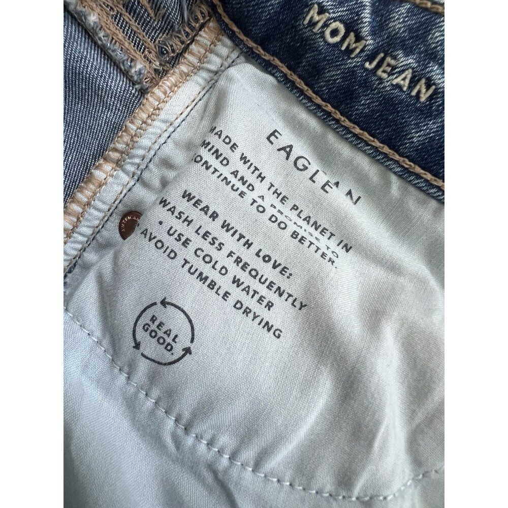 American Eagle Jeans Women 00 Short Mom Jeans Distressed Strigid - Picture 8 of 11